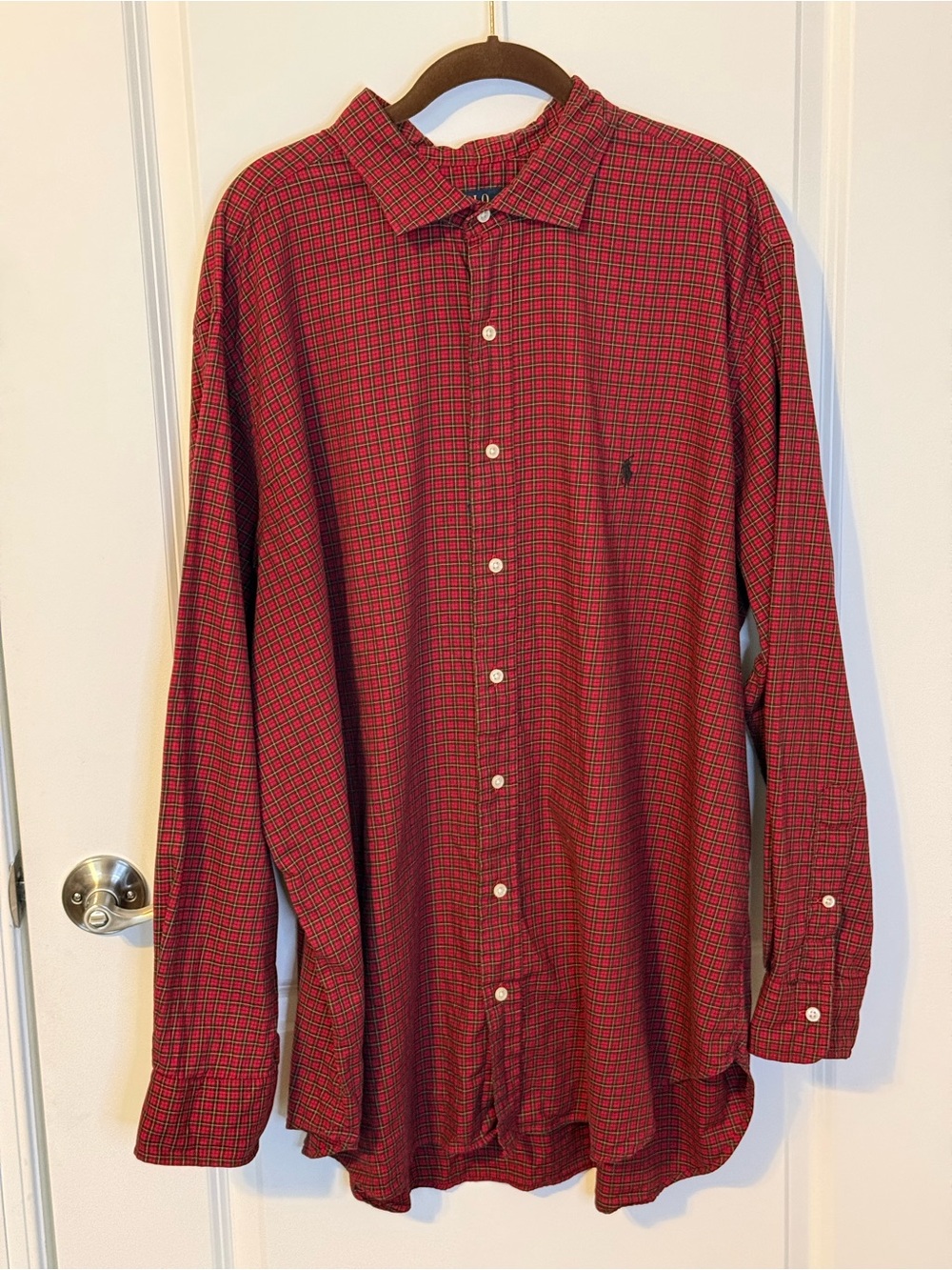 Polo Ralph Lauren Men’s 2XB Red Plaid Button Front Shirt Big Tall Cotton